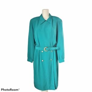 Caron Petite Vintage Teal Green Dress Size 16